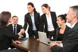 Employees Office Men Suit Business Greeting Work